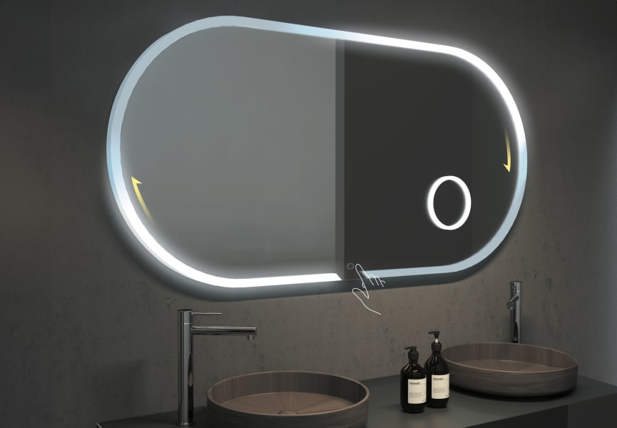 Indiana Ledimex Miroir de salle de bain LED avec lumière détail 1