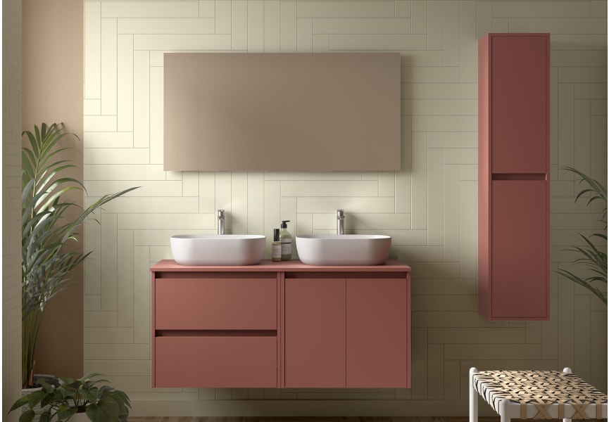Meubles de salle de bains avec plan de toilette en bois Noja Salgar principal 7
