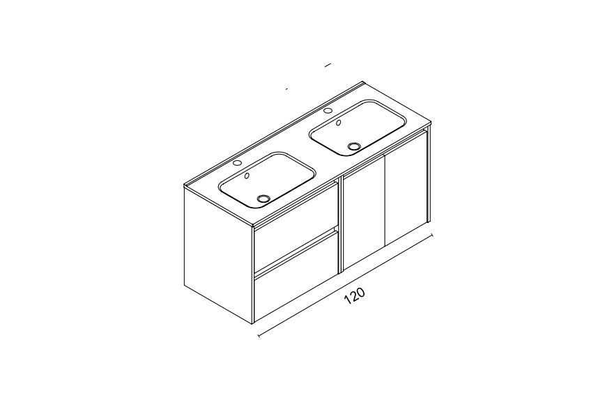 Ensemble de meubles de salle de bains Sansa Royo croquis 7