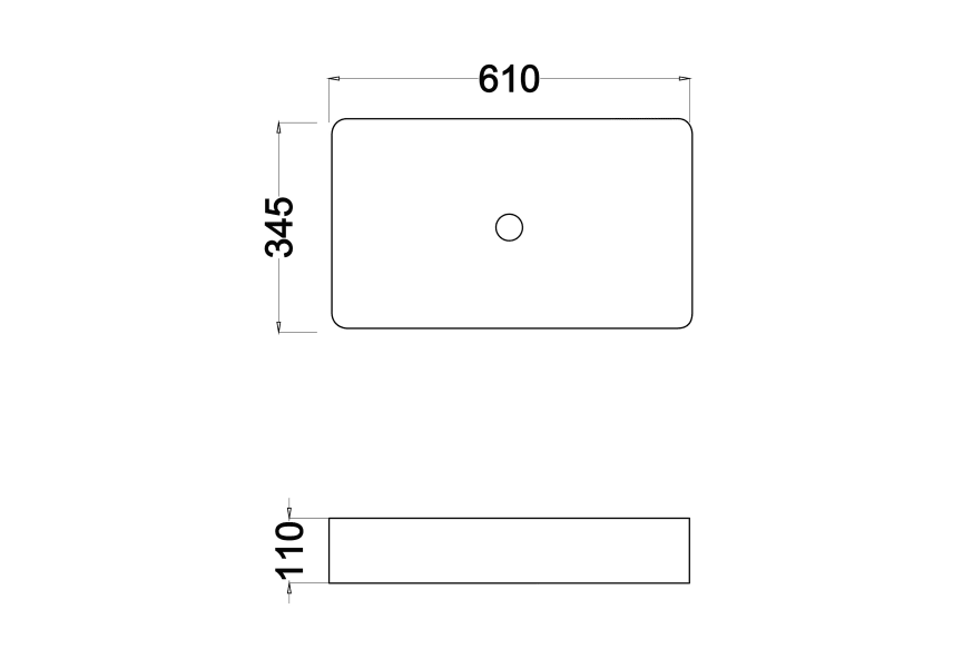 Vasque à poser Tre Bruntec croquis 3