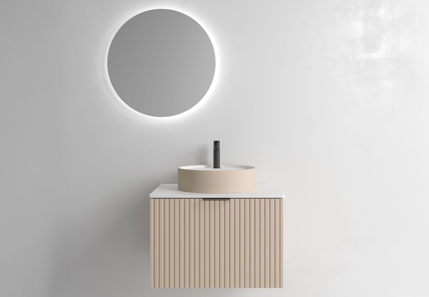 Meuble de salle de bains avec plan de toilette en bois Biba Salgar principal 4