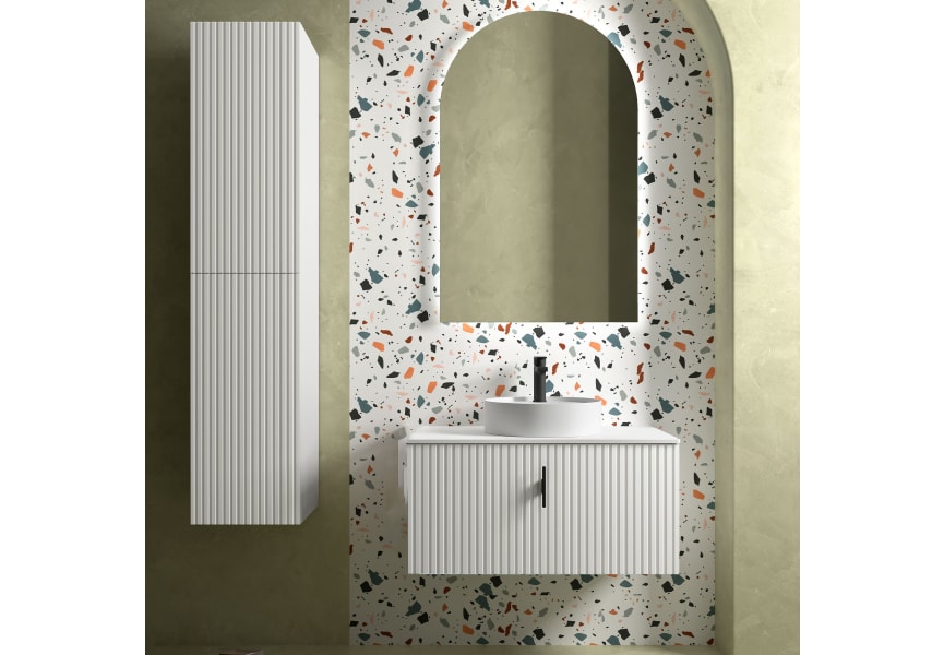 Meuble de salle de bains avec plan de toilette en bois Biba Salgar principal 1