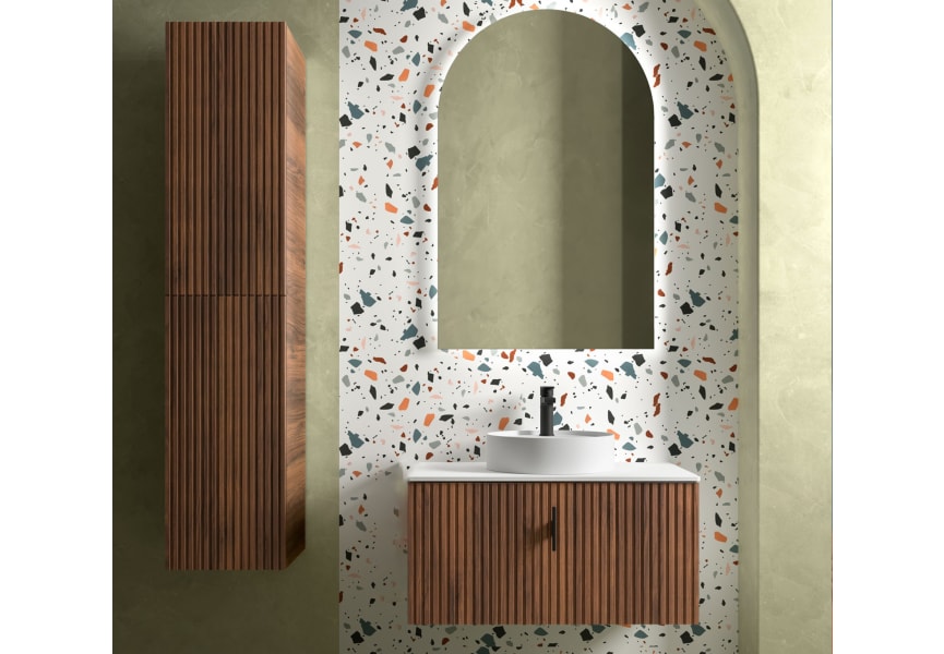 Meuble de salle de bains avec plan de toilette en bois Biba Salgar principal 0