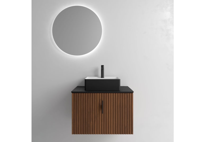 Meuble de salle de bains avec plan de toilette en bois Biba Salgar principal 5