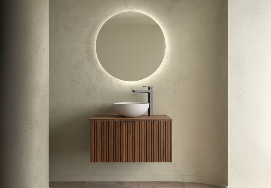 Meuble de salle de bains avec plan de toilette en bois Biba Salgar principal 0