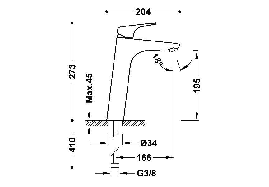 Robinet de lavabo Canigo Tres croquis 1