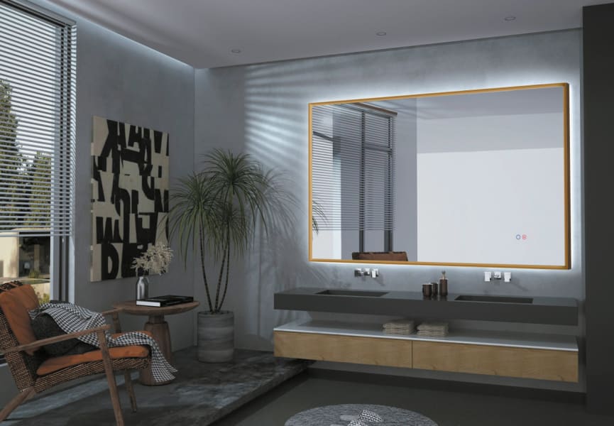 Miroir de salle de bains avec éclairage LED California Ledimex principal 2