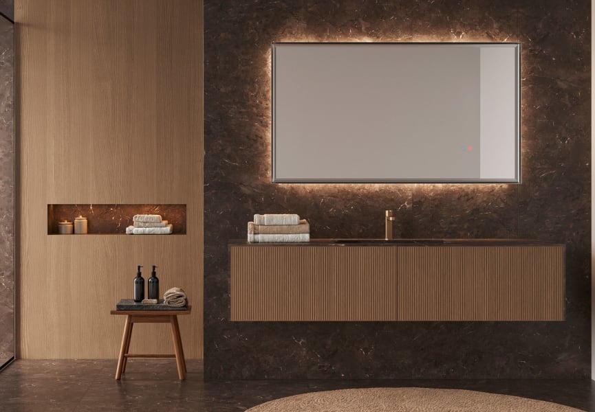 Miroir de salle de bains avec éclairage LED California Ledimex principal 1