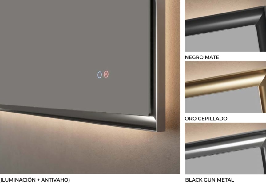 Miroir de salle de bains avec éclairage LED California Ledimex détail 4