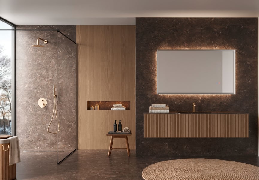 Miroir de salle de bains avec éclairage LED California Ledimex environnement 6