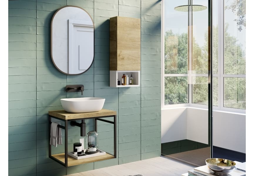 Meuble de salle de bains Kirk Industrial Coycama avec plan de toilette principal 0