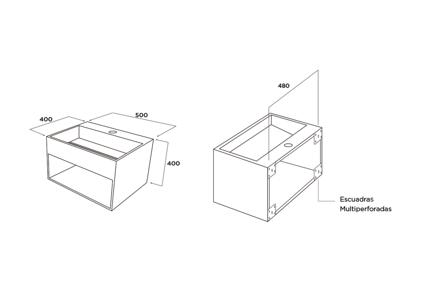 Vasque suspendue Rock par Art and Bath croquis 2