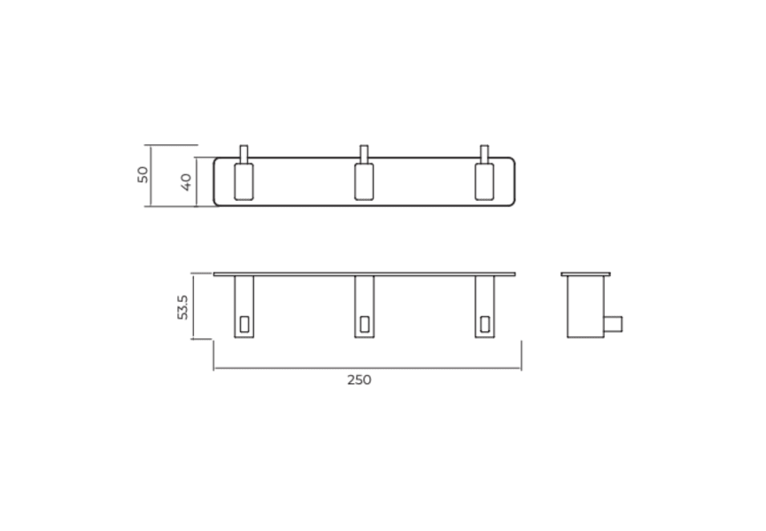 Cintre de salle de bain Triple Technic Medimex croquis 5