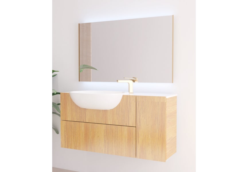 Miroir de salle de bains avec éclairage LED Sire Bruntec principal 3