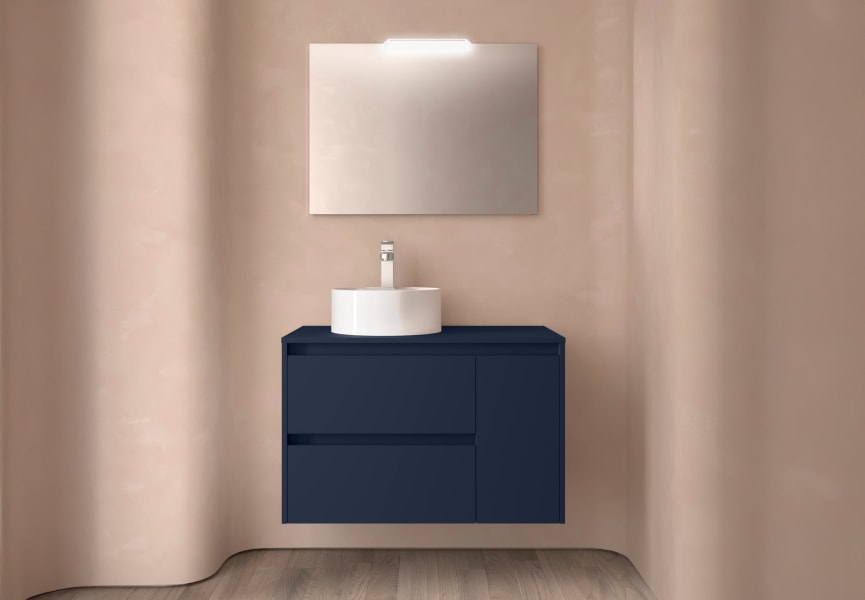 Meubles de salle de bains avec plan de toilette en bois Noja Salgar principal 2