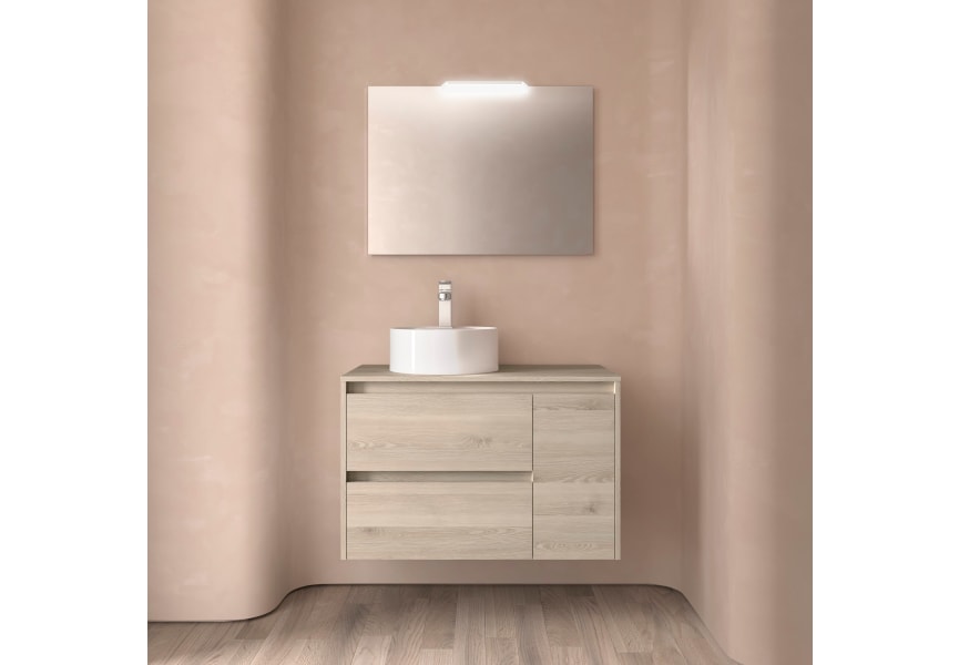 Meubles de salle de bain Noja Salgar avec comptoir en bois principal 0