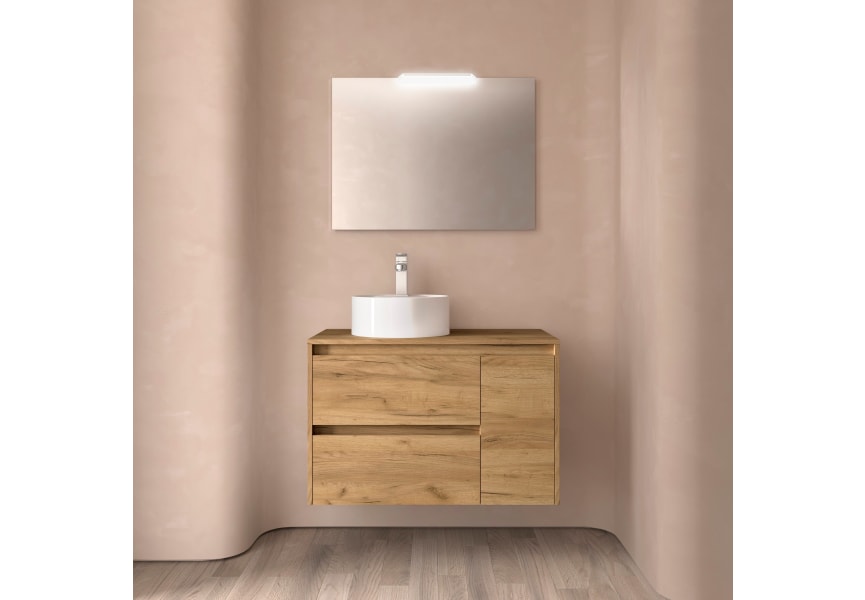 Meubles de salle de bain Noja Salgar avec comptoir en bois principal 6