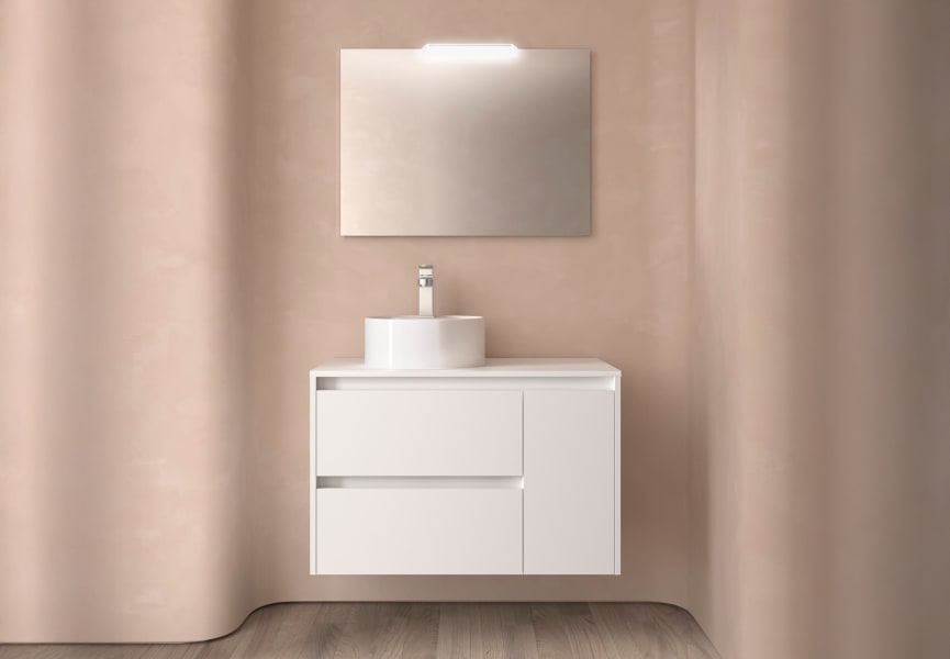 Meubles de salle de bains avec plan de toilette en bois Noja Salgar principal 8