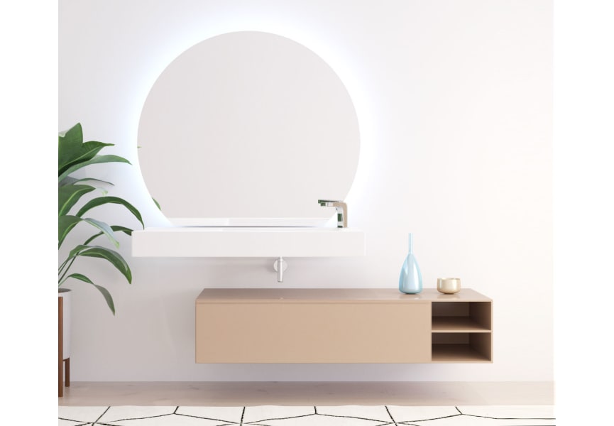 Miroir demi-lune avec éclairage LED Zoni Bruntec environnement 5
