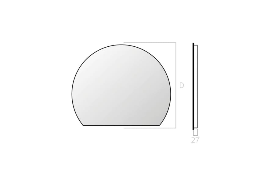 Miroir demi-lune avec éclairage LED Zoni Bruntec croquis 6