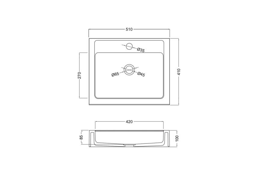 Vasque suspendue Darya Coycama croquis 19