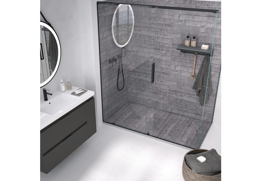 Receveurs de douche en résine décorés Design 3D Ciment Bruntec environnement 1