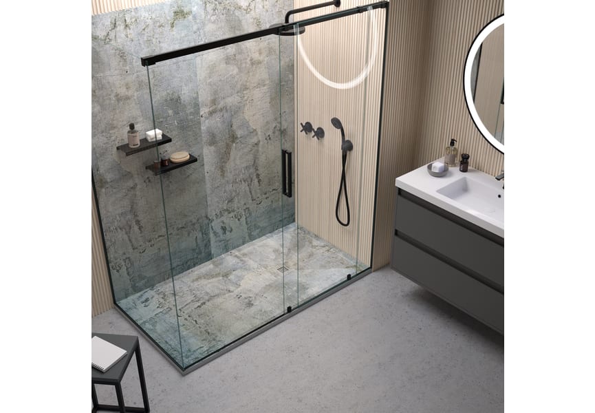 Receveurs de douche décorés en résine Design 3D Cemento Bruntec environnement 4