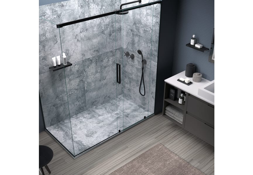 Receveurs de douche décorés en résine Design 3D Cemento Bruntec environnement 6