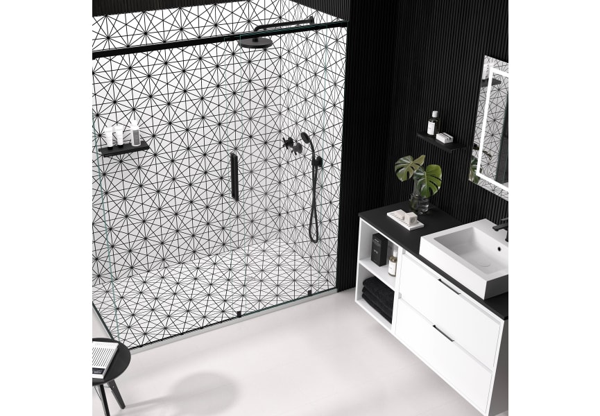 Receveurs de douche en résine décorée Design 3D Géométrique Bruntec environnement 1