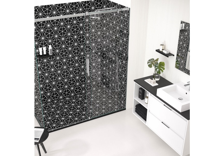 Receveurs de douche en résine décorée Design 3D Géométrique Bruntec environnement 2