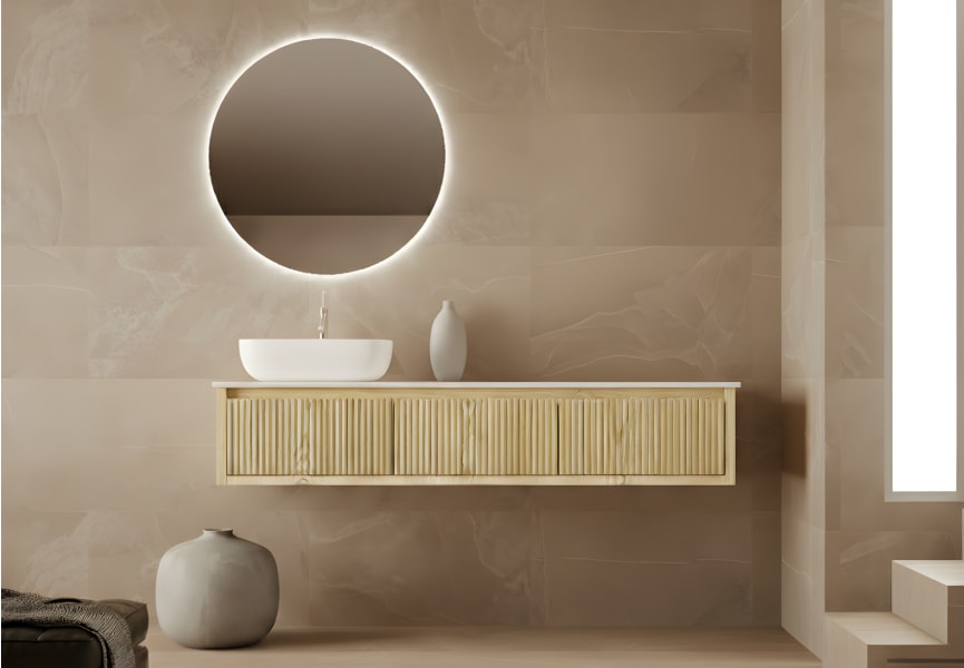 Meuble de salle de bain en bois massif avec plan de toilette Alpes 20 Bruntec principal 1