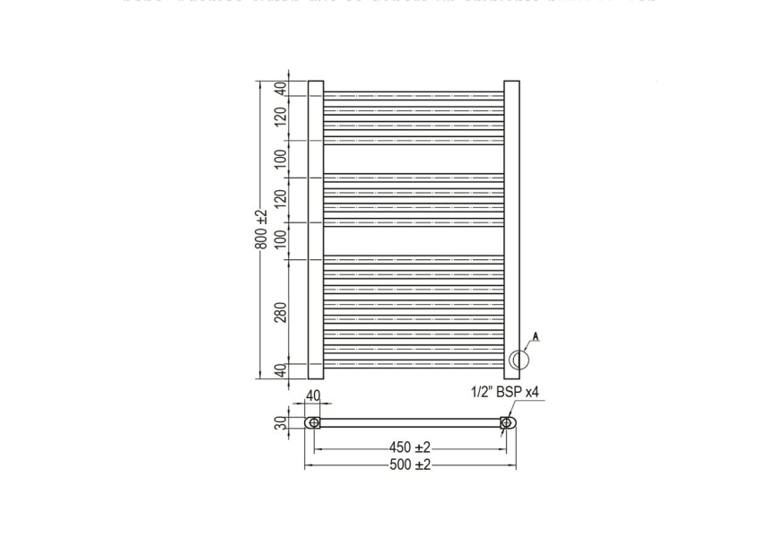 Radiateur sèche-serviettes de salle de bains City Oxen croquis 1