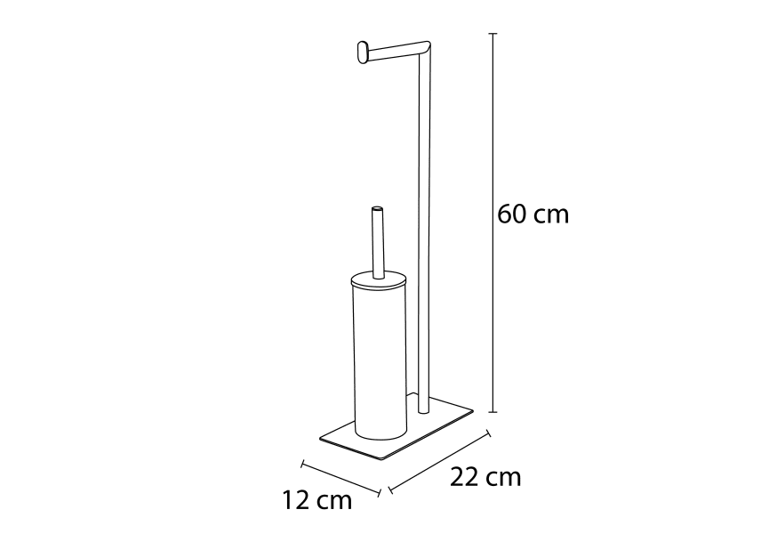 Porte-brosse de toilette sur pied 402 Bruntec croquis 2