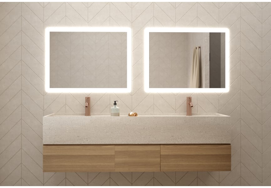 Bruntec Lime Miroir de salle de bain avec lumière LED principal 1