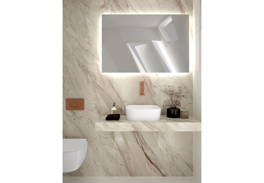 Miroir de salle de bains avec éclairage LED Dune Bruntec principal 2