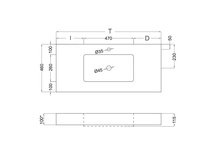 Vasque suspendue Mara Masai Coycama croquis 18