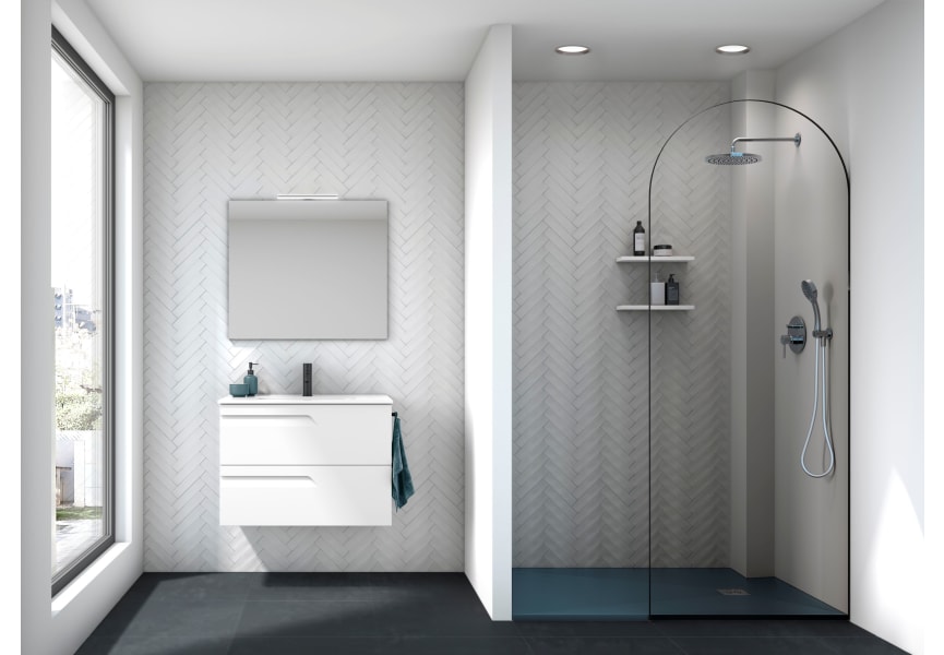 Ensemble de meubles de salle de bains profondeur réduite 39 cm Vitale Royo environnement 12