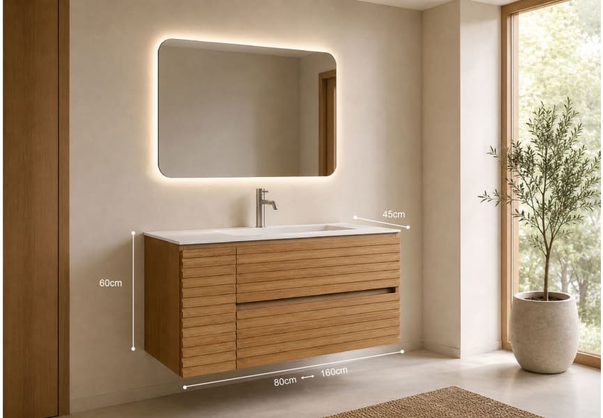 Meuble de salle de bains Alpes 21 Bruntec avec lavabo « Solid Surface » croquis 11