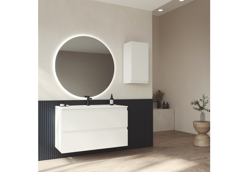 Meuble de salle de bains à profondeur réduite 37,8 cm MDF laqué Vilma Bruntec principal 0