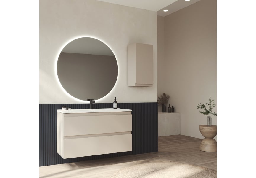Meuble de salle de bains à profondeur réduite 37,8 cm MDF laqué Vilma Bruntec principal 1