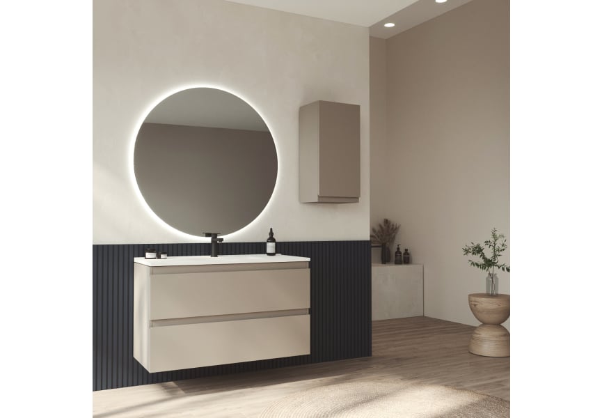 Meuble de salle de bains à profondeur réduite 37,8 cm MDF laqué Vilma Bruntec principal 3