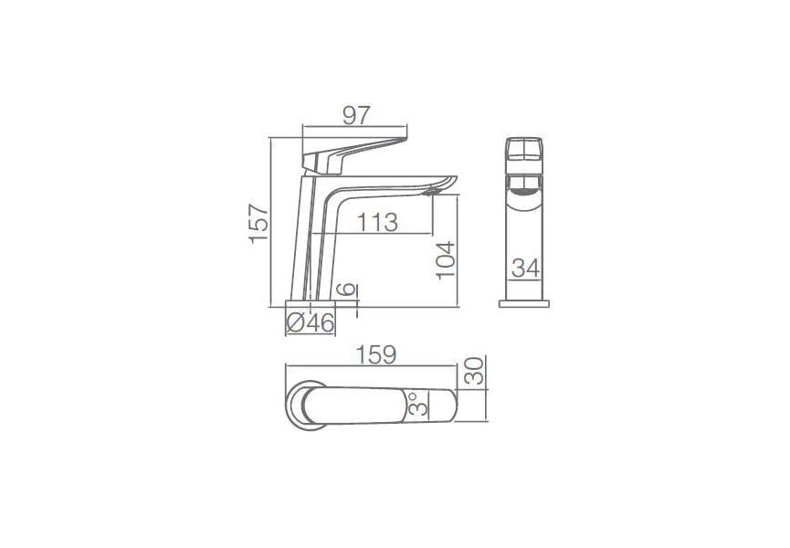 Robinet de lavabo Bélgica Imex croquis 4