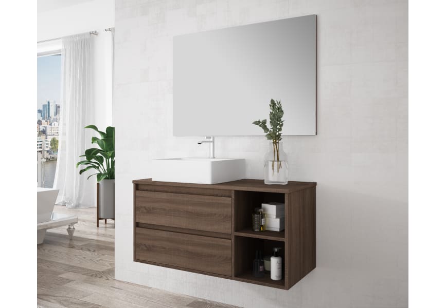 Meuble de salle de bains avec plan de toilette en bois Atlanta Bruntec principal 2