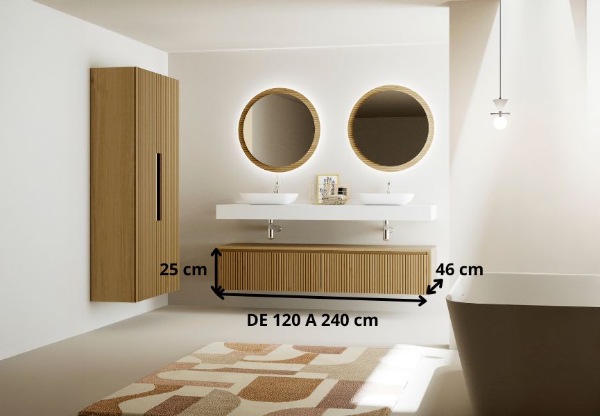 Meuble de salle de bains avec plan de toilette et caisson en solid surface Alpes 4 Bruntec croquis 7