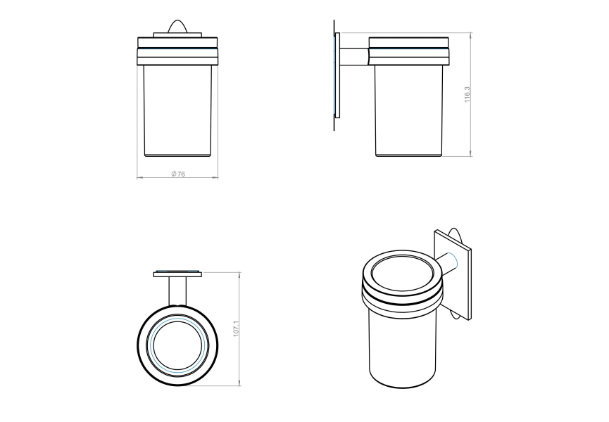 Set d'accessoires de salle de bain Stick Cosmic croquis 6