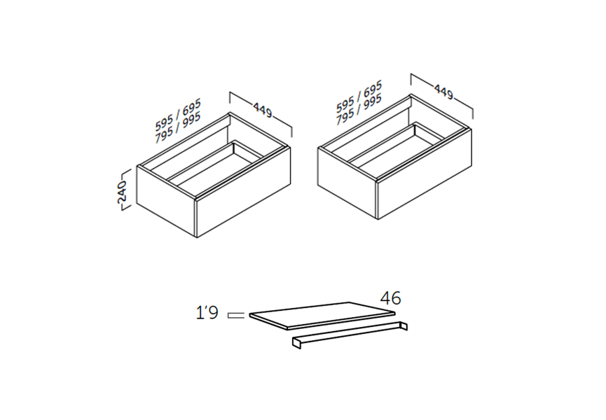 Commode de salle de bains Landes Coycama croquis 6