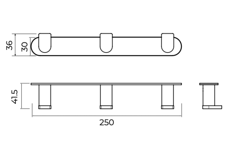 Medimex Triple Practic Cintre de salle de bain croquis 7