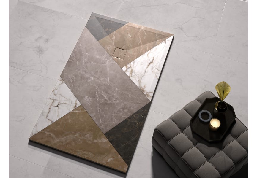 Receveurs de douche en résine décorés Design 3D Mosaïque Bruntec environnement 2