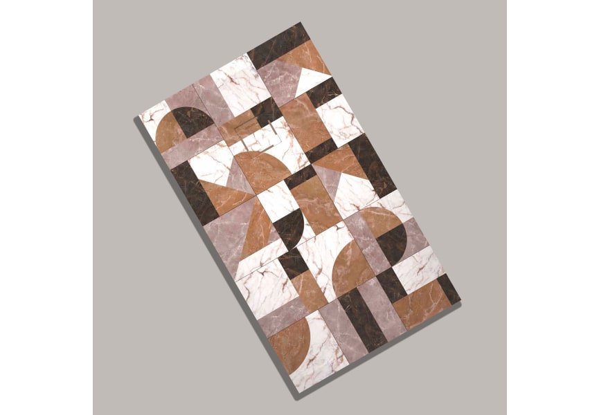 Receveurs de douche en résine décorés Design 3D Mosaïque Bruntec option 9