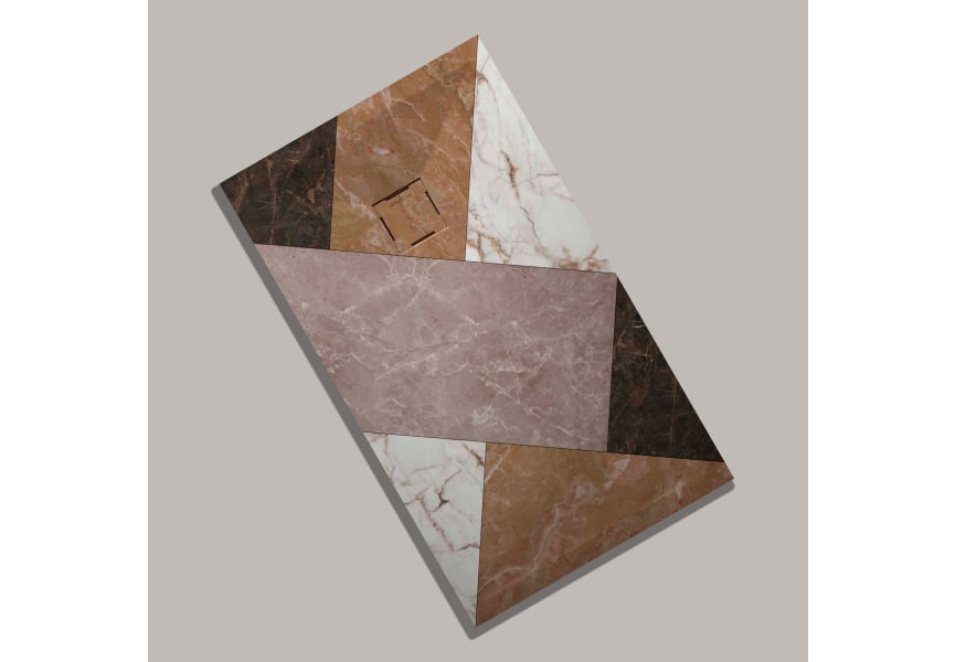 Receveurs de douche en résine décorés Design 3D Mosaïque Bruntec option 11